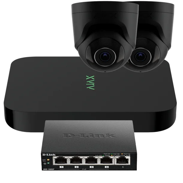 AJAX TVO KIT 1S, 8 KANAL NVR, 2 TURRET SORT